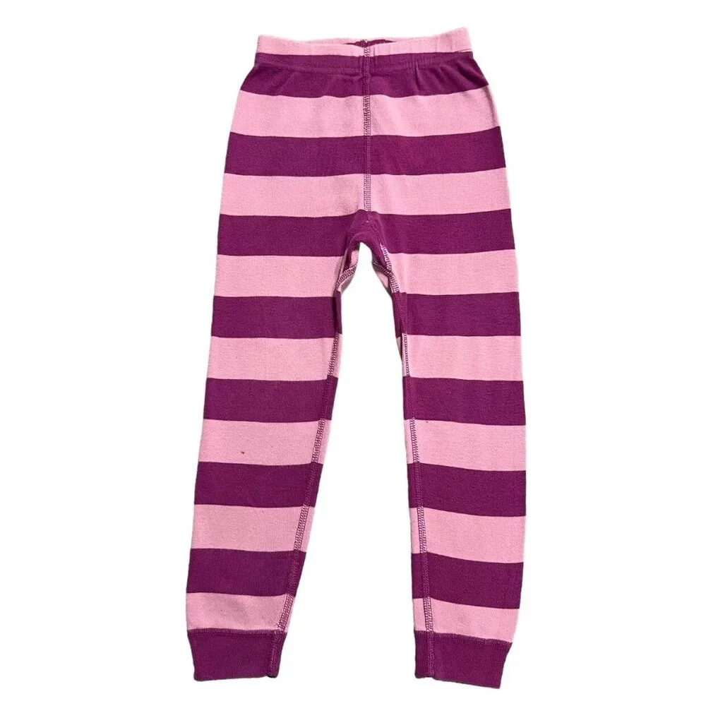 Hanna Andersson Sz 100 (4) Striped Cat Long John Pajamas